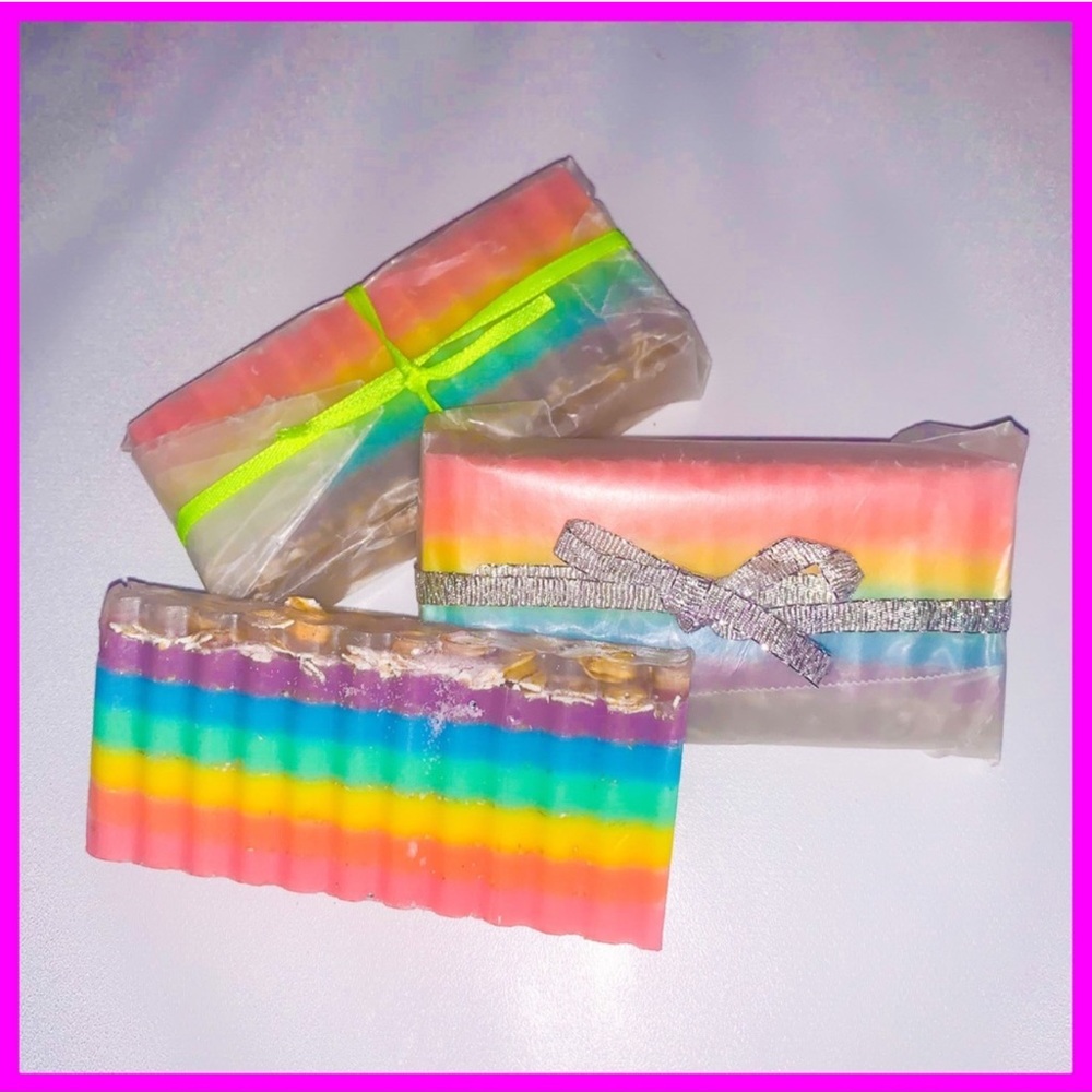 Handmade VBG Fruit Punch Rainbow Unicorn Organic Oatmeal Soap PRICE FIRM - Picture 3 of 9
